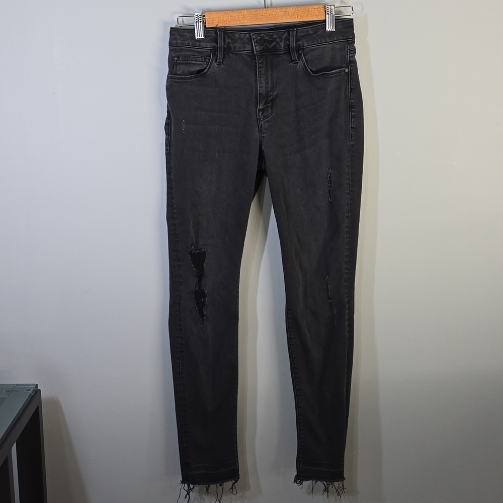 Sanctuary Denim Jeans Womens Size 28 Size 6 Faded Black Saige Ripped Distressed